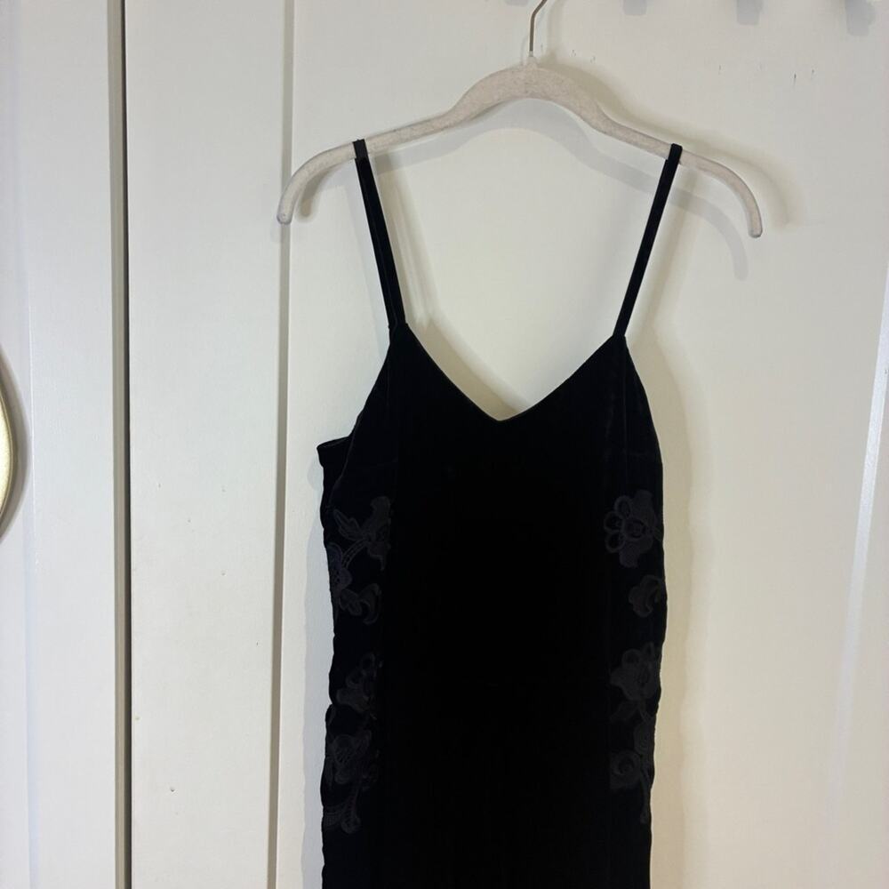 Sandro Black Emilia Velvet Embroidered Jumpsuit Sz XS (FR36) - Picture 5 of 15